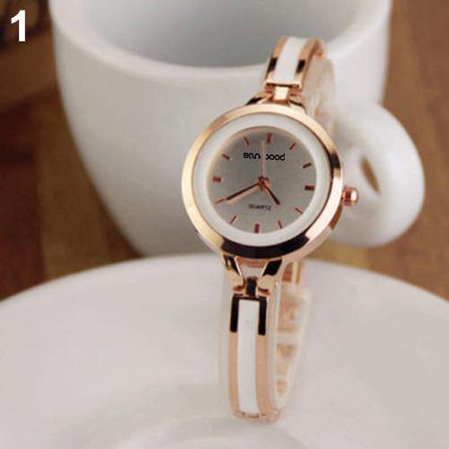 Lady Fashion Slim Alloy Band Wristwatch Quartz Analog Bracelet Wrist Watch Gift - MRSLM