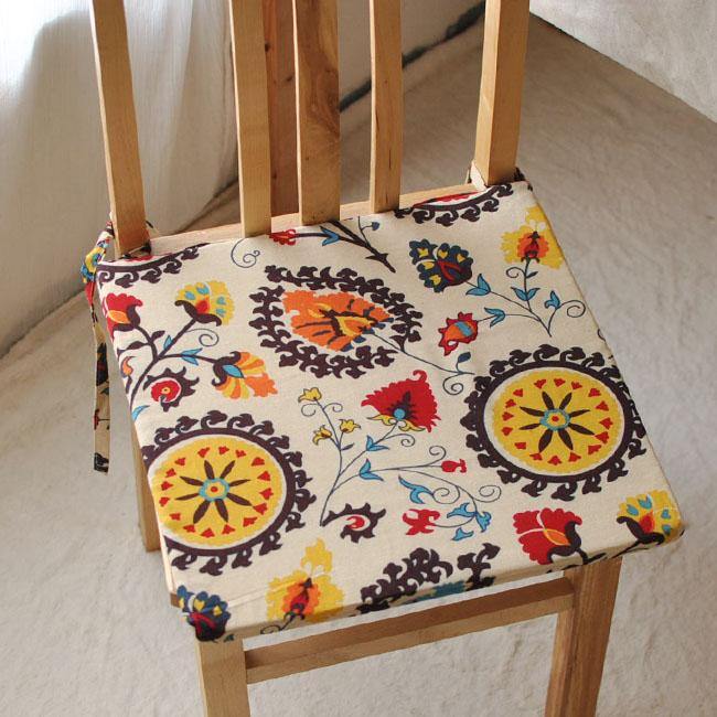 40x40cm Bohemia Style Sponge Cotton Linen Office Home Chair Seat Cushion Mat Home Decor - MRSLM