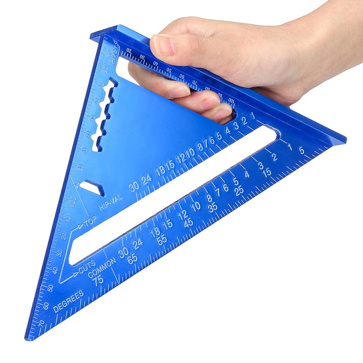 7/12" Metric/Imperia Aluminum Alloy Triangle Angle Protractor Ruler Woodworking Tool - MRSLM