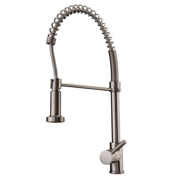 Nickel Brass Modern Mixer Tap Spring Single Lever Pull Out Spray Kitchen Bathroom Faucet New - MRSLM