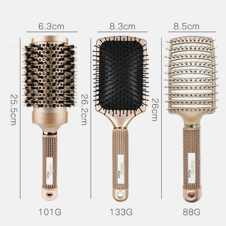 Professional Air Cushion Comb Set Metal Scalp Massager Hairbrush Combs Multifuncional Combing Brush Hair Styling Tool - MRSLM