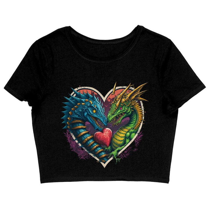 Animal Themed Women's Cropped T-Shirt - Dinosaur Graphic Crop Top - Colorful Cropped Tee - MRSLM