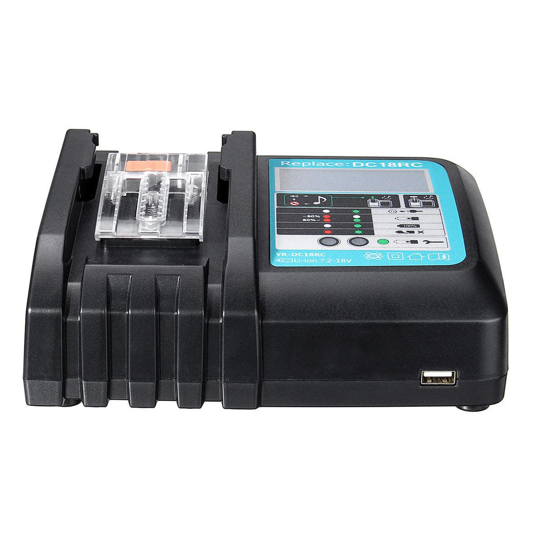 DC18RC Fast Lithium-Ion USB Battery Charger LED Display BL1830 BL1840 BL1850 For 14.4V 18V Makita Battery - MRSLM