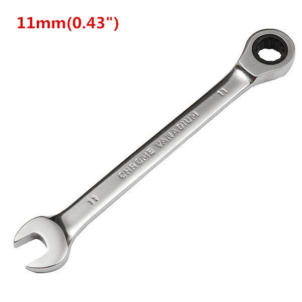 Raitool™ HT01 Chrome Vanadium Steel Metric Ratchet Spanner Gear Wrench Fixed Head 6-32mm - MRSLM