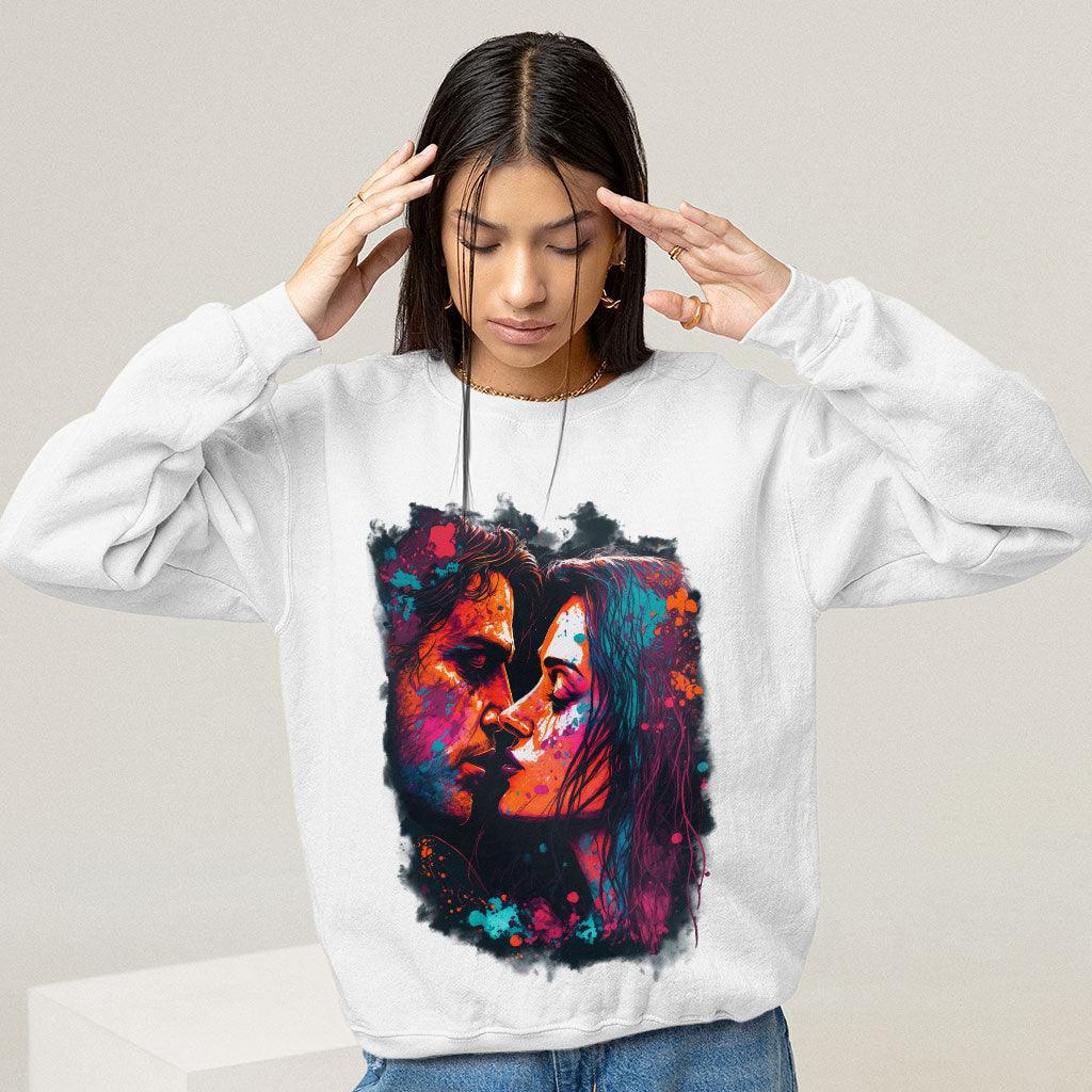 Paint Sweatshirt - Kiss Art Crewneck Sweatshirt - Colorful Sweatshirt - MRSLM