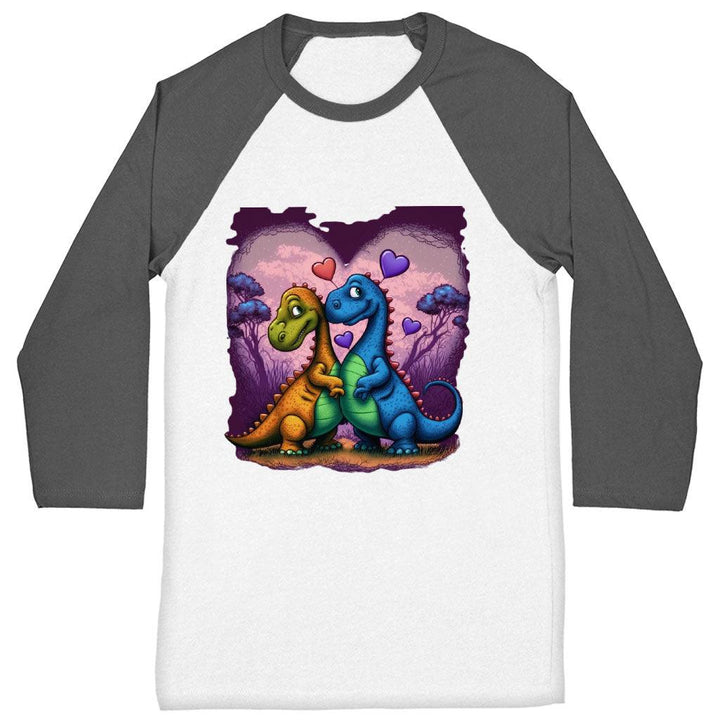 Love Baseball T-Shirt - Dinosaur T-Shirt - Colorful Baseball Tee - MRSLM