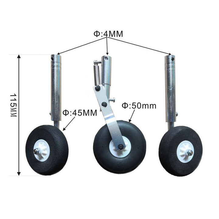 Aluminum Alloy Shock Absorber Retractable Landing Gear Set for RC Airplane - MRSLM