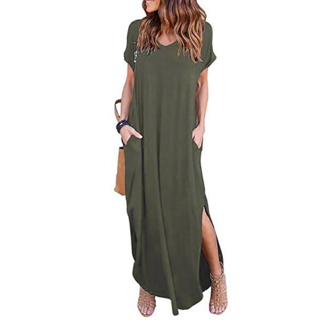 Women's Short Sleeved Maxi Dress