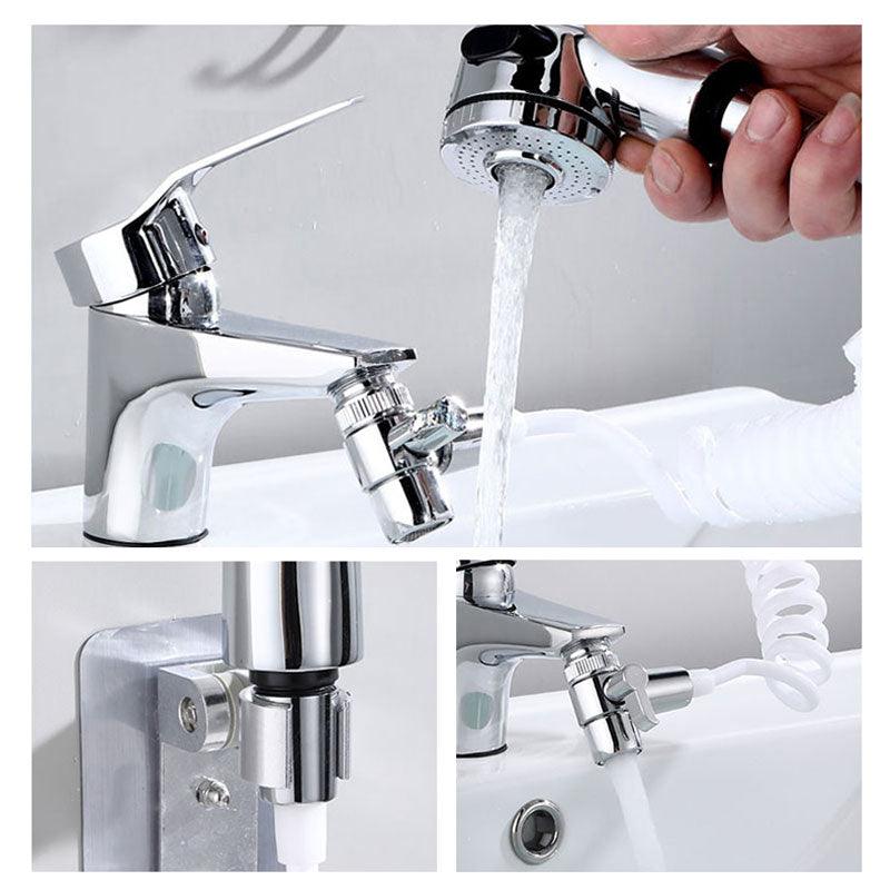 Bathroom Bathtub Wash Face Basin Water Tap External Shower Hand Held Spray Mixer Spout Faucet Tap Wall Mounted Kit Rinser Extension Set Hair Washing Pet Clean - MRSLM