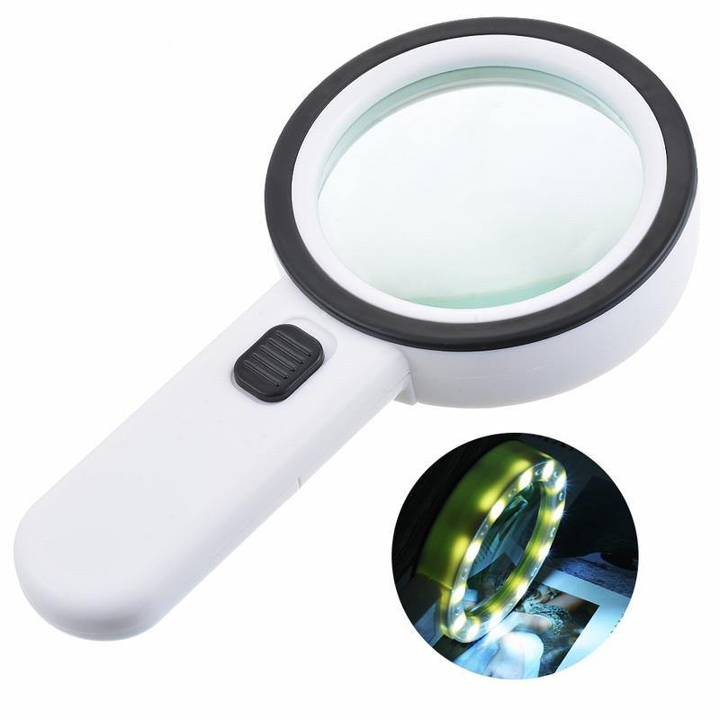 30X 12LED Lights High Magnification Magnifying Glass Double Lens Upgraded Magnifier Lamp Magnifying Glass - MRSLM