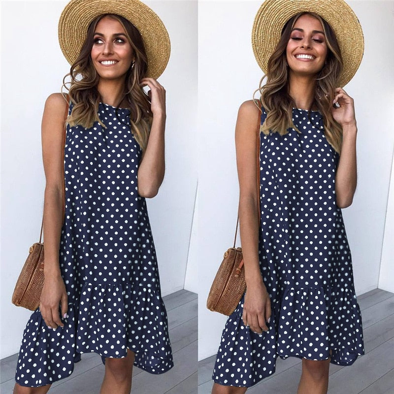 Women's Polka Dot Chiffon Dress