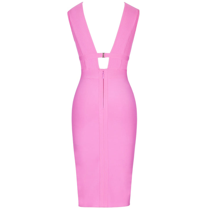 V-Neck Bodycon Women's Dress