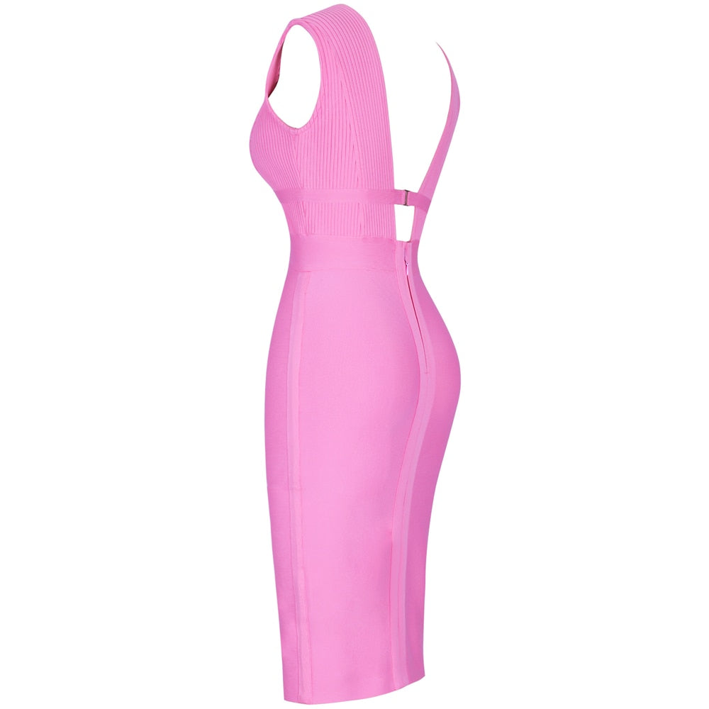 V-Neck Bodycon Women's Dress