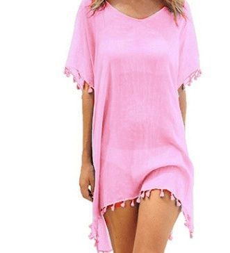 Women Blouses Loose Chiffon Dress Summer Beach Tunic Cover-Up Shirt - MRSLM