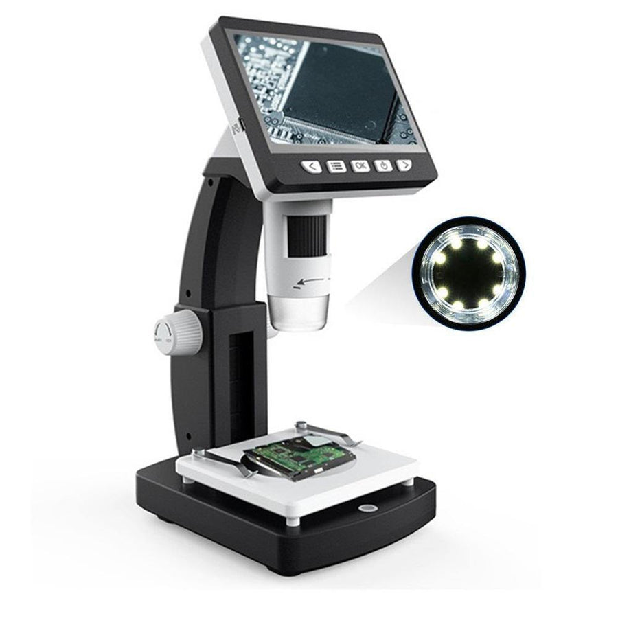 MUSTOOL G710 1000X 4.3 inches HD 1080P Portable Desktop LCD Digital Microscope 2048*1536 Resolution Object Stage Height Adjustable Support 10 Languages 8 Adjustable High Brightness LED - MRSLM