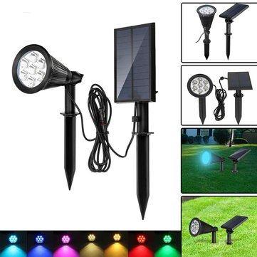 Solar 7 LED Color Changing Spot Light Wall Garden Outdoor Yard Landscape Lamp - MRSLM