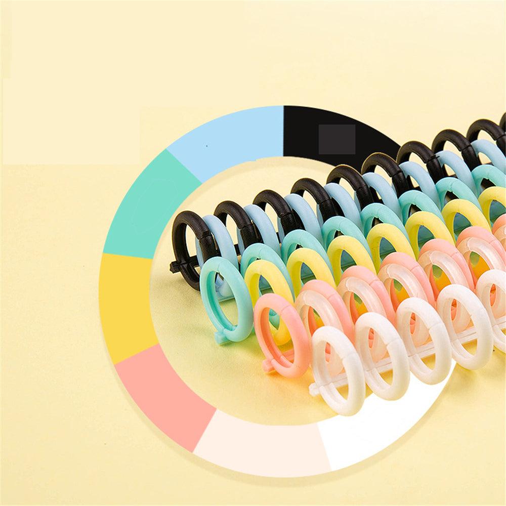 KW-trio 7849 10Pcs Binding Rings Set Four Colors 30 Circles Binding Ring Book Document File Storage Ring For School Office Supplies - MRSLM