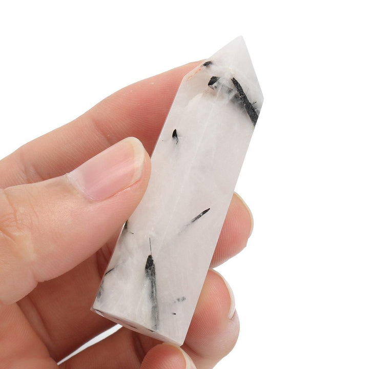 100% Natural Rainbow Moonstone Obelisk Point Crystal Quartz Stone Wand Healing Stone - MRSLM