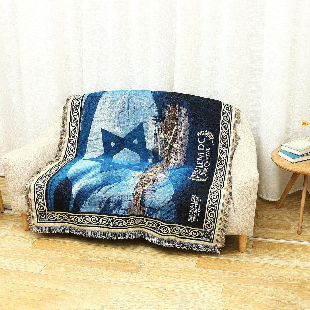 Folding Decorative Blanket Knit Tapestry Prayer Carpet Middle East Sofa Towel for Home Textiles - MRSLM