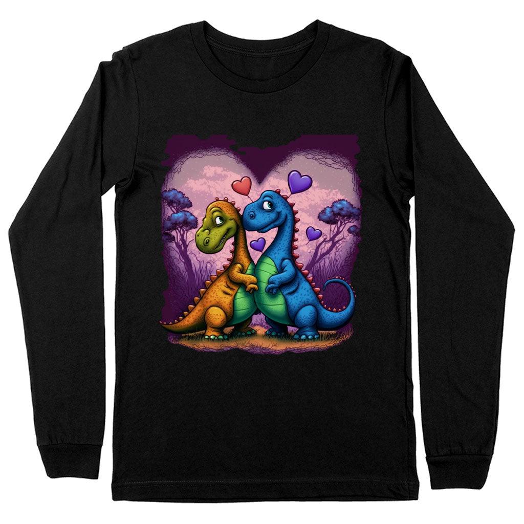 Love Long Sleeve T-Shirt - Dinosaur T-Shirt - Colorful Long Sleeve Tee - MRSLM