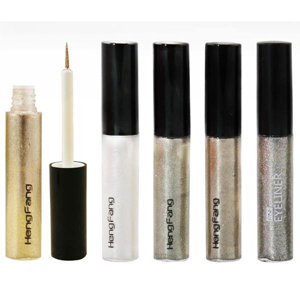 HengFang Glitter Waterproof Eyeliner Liquid White Gold Metallic Makeup Eyes Liner Color Pigment - MRSLM