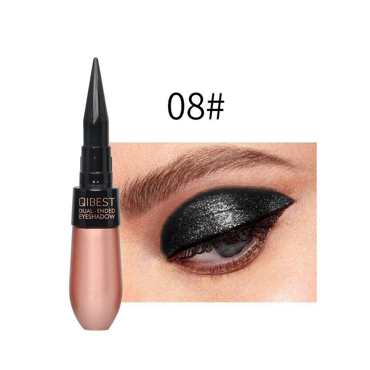 Metal Eyeshadow Stick Black Eyeliner Waterproof Sweatproof Eye Shadow Eyeliner Dual-Use Pen - MRSLM