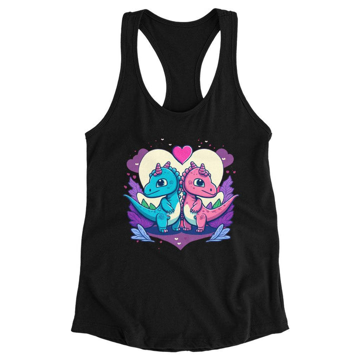 Dinosaur Print Racerback Tank - Love Graphic Tank - Colorful Workout Tank - MRSLM