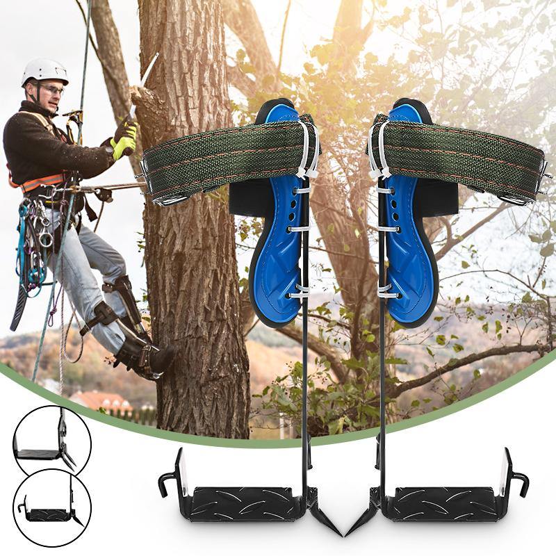 Tree Climbing Spike Set Safety Belt W/Gear Adjustable Lanyard Stainless Steel Climbing Tool - MRSLM