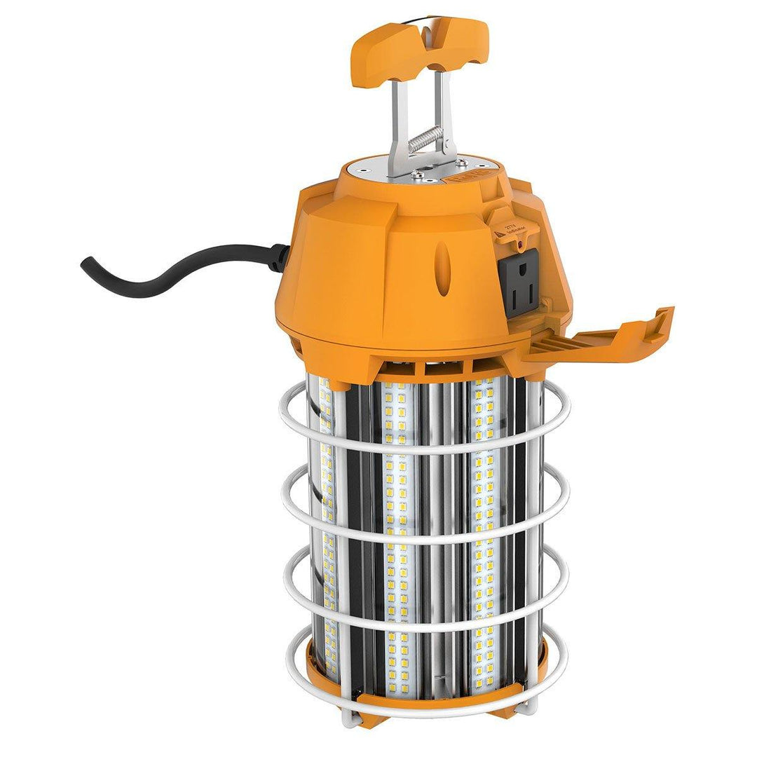 GKT20-150W-01 - TEMPORARY WORK LIGHT 150W, 3000-6500K, AC100-277V, CLEAR COVER, IP42, 6FT PLUG STANDARD CABLE LENGTH, ORANGE HANDLE - MRSLM