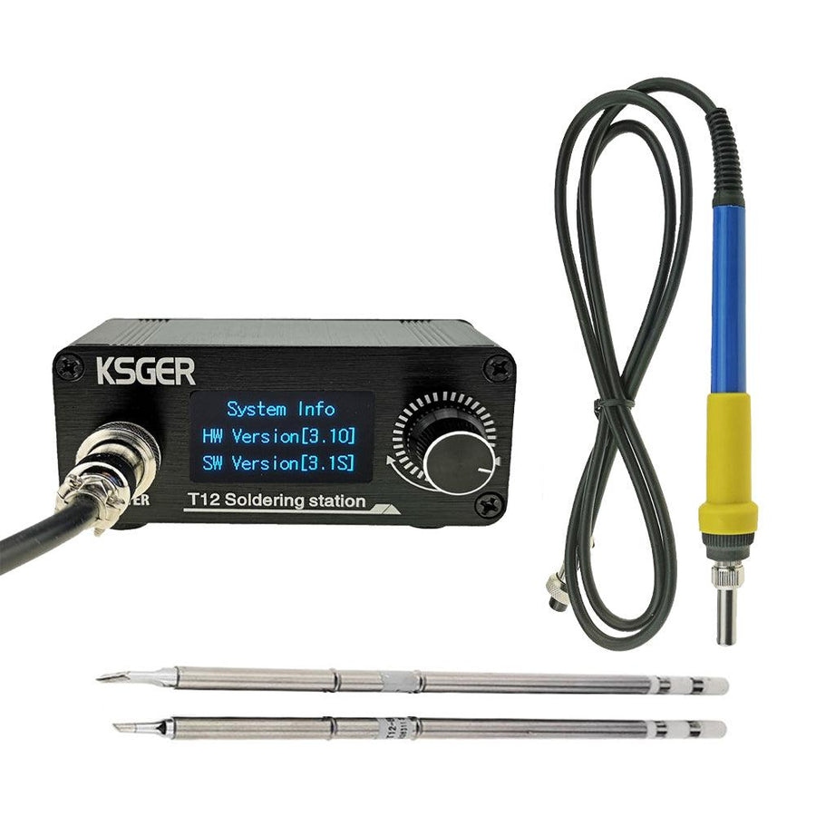 KSGER Mini STM32 V3.1S OLED T12 Soldering Iron Station DIY Plastic 907 9501 Handle Electric Tools Quick Heating T12 Iron Tips 8s Tins - MRSLM