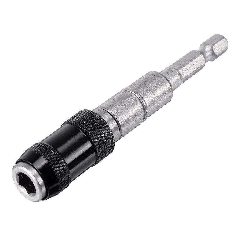 Black/Silver Magnetic Screw Drill Tip Holder Angle Magnetic Pivoting Bit Tip Holder Magnetic Screwdriver Drill Bit Drive Guide Extensions Adapter - MRSLM