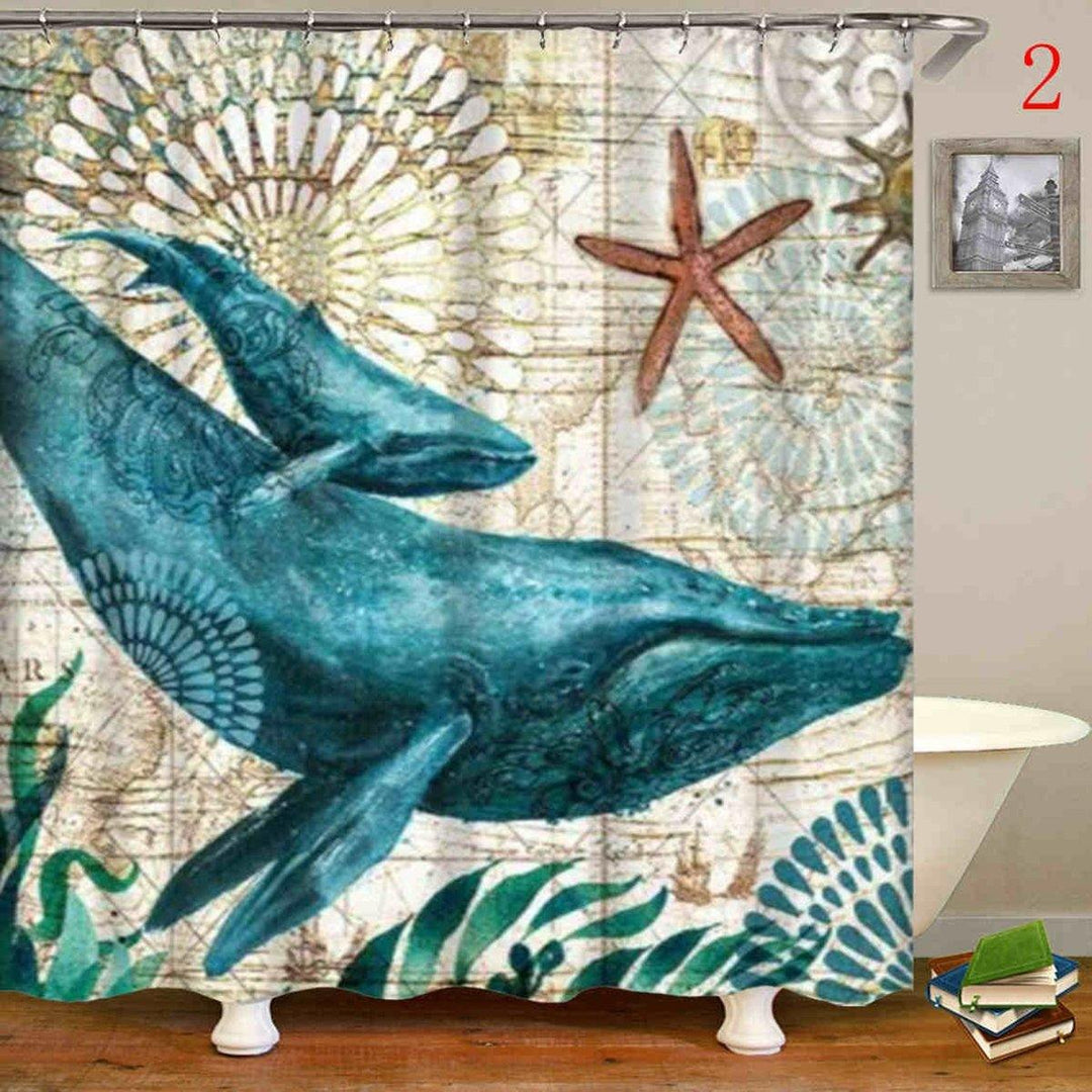 71X71" Ocean Animal 4 Types Waterproof Home Bathroom Bath Shower Curtain - MRSLM