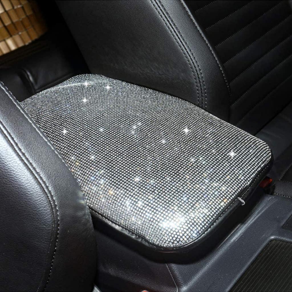 White Bling Rhinestone Center Console Cover - MRSLM