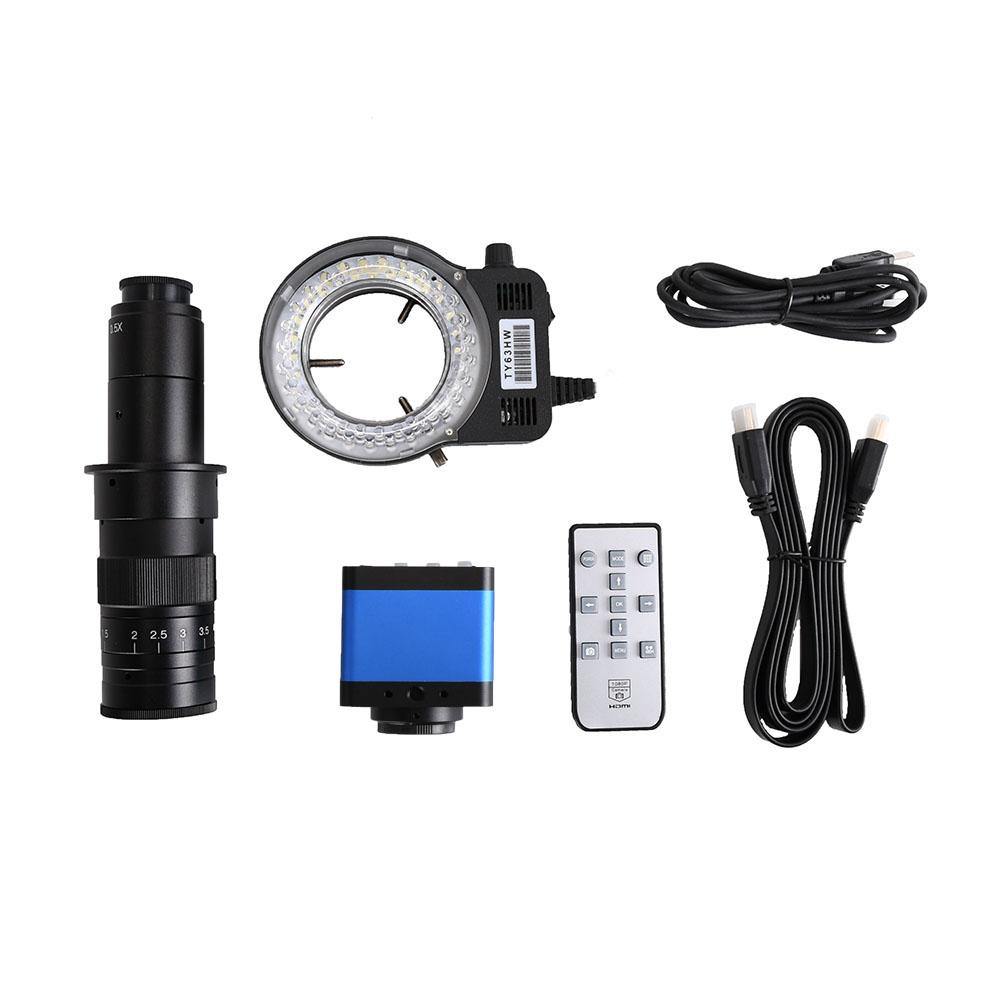 FHD 34MP USB Industrial Electronic Digital Video Microscope Camera 130X 180X 300X C Mount Lens For Phone PCB Soldering - MRSLM