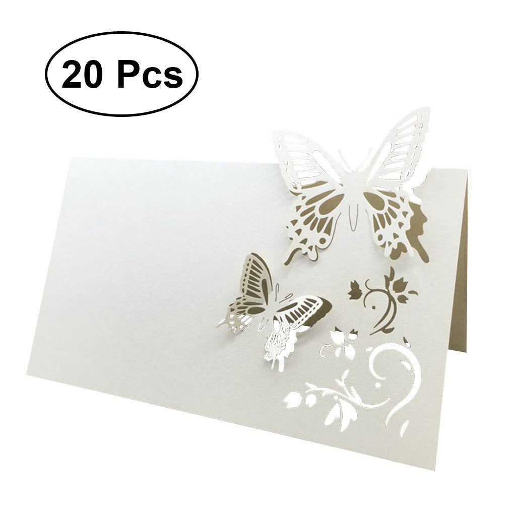 Lace Heart Place Cards 50 Pcs Set