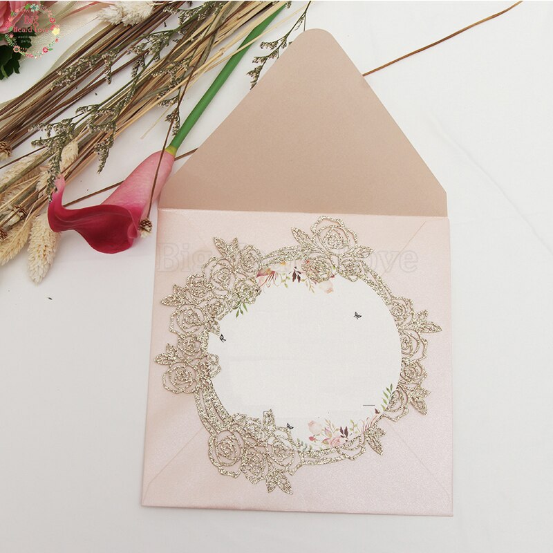 Glitter Invitation Cards 50 Pcs Set