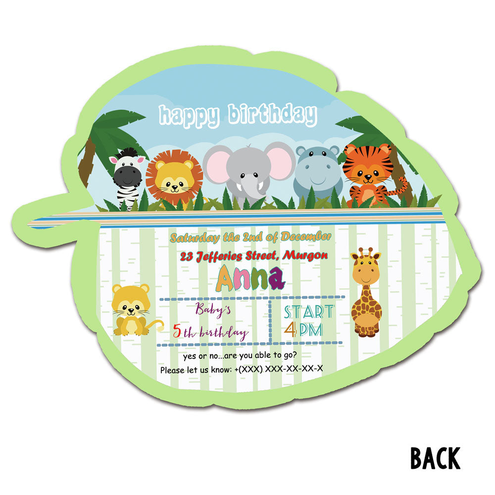 Safari Animals Invitation Cards Set
