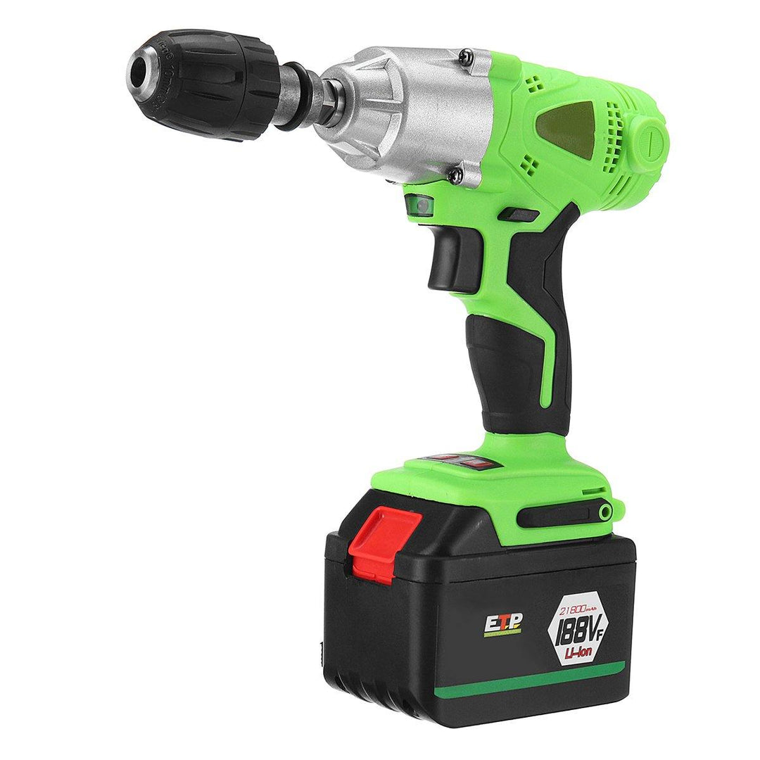 98VF/128VF/168VF/188VF Adjustable Cordless Brushless Electric Impact Wrench Screwdriver Drill LED Light With 1 Battery 1 Charger - MRSLM