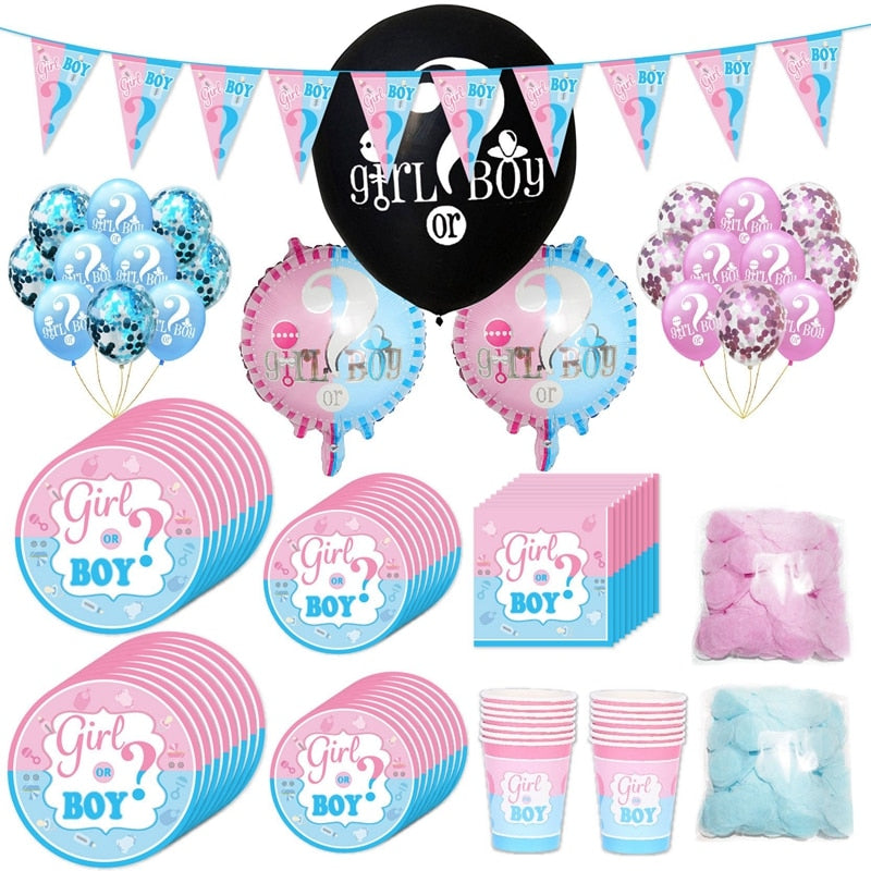 Gender Reveal Party Tableware Set & Decorations