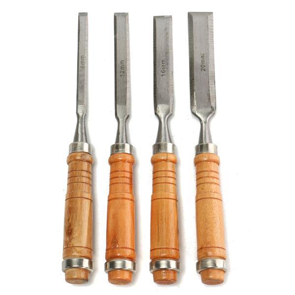4Pcs 8/12/16/20mm Woodwork Carving Chisels Tool Set For Woodworking Carpenter - MRSLM