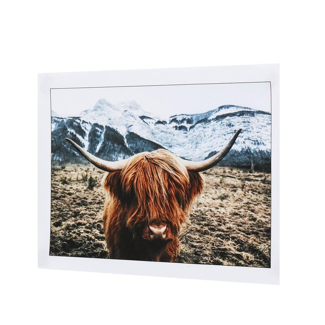 1 Piece Canvas Print Painting Highland Cow Poster Wall Decorative Printing Art Pictures Frameless Wall Hanging Decorations for Home Office - MRSLM