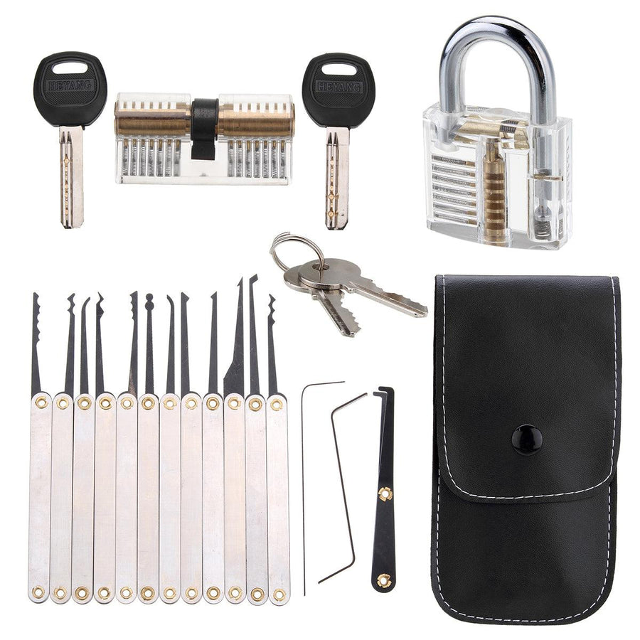 DANIU Unlocking Lock Opener Kit Locksmith Training Transparent Practice Padlocks Tools - MRSLM