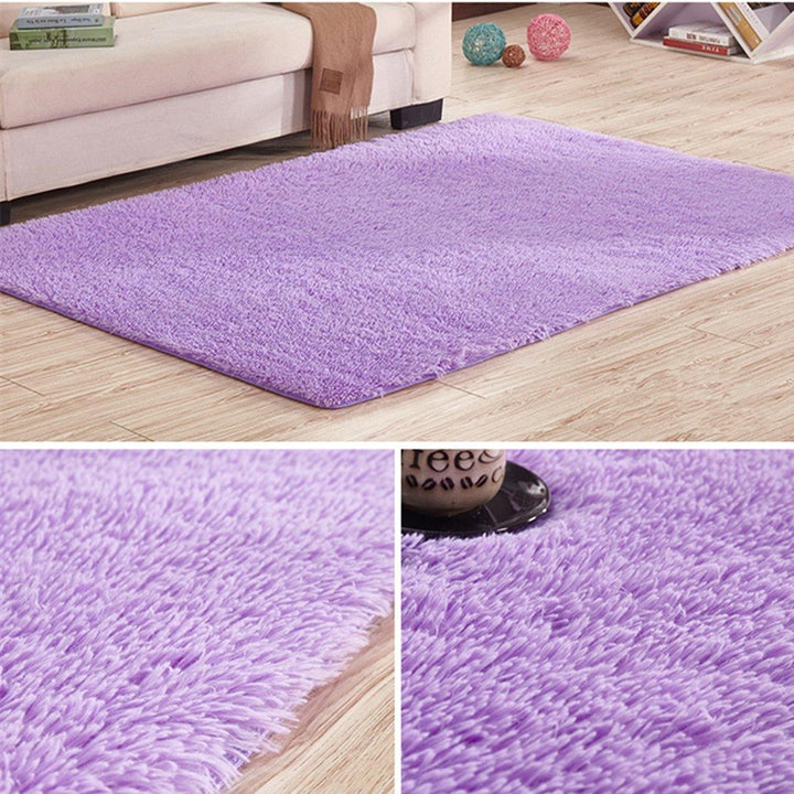 80cm x 160cm Purple Soft Fluffy Anti Skid Shaggy Area Rug Living Room Home Carpet Floor Mat - MRSLM