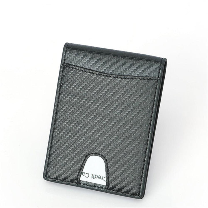 DKER TQ-306 Carbon Fiber Card Bag Leather Mini 8 Slots Credit Card Case Organizer Compact Wallet with Banknote Clip - MRSLM