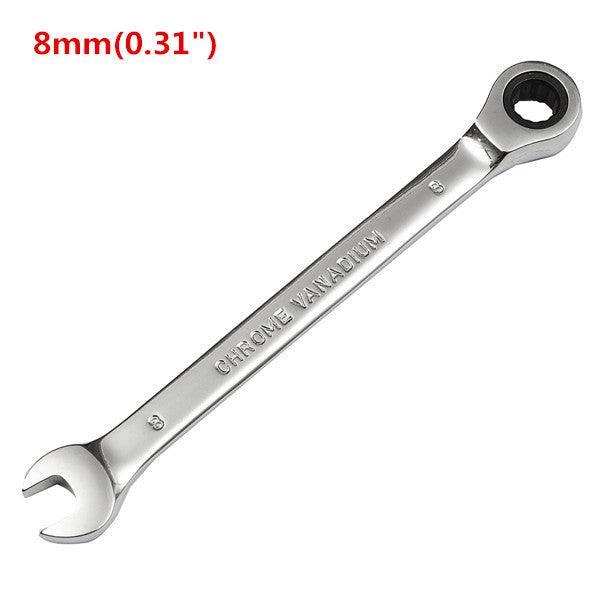 Raitool™ HT01 Chrome Vanadium Steel Metric Ratchet Spanner Gear Wrench Fixed Head 6-32mm - MRSLM