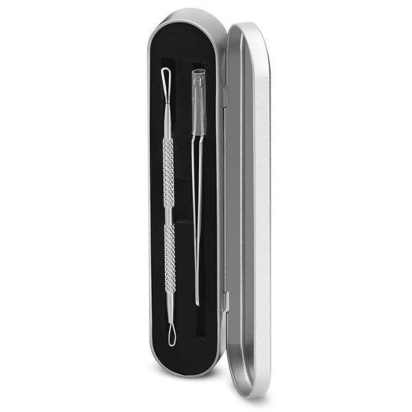 KC-MZ666 Multipurpose Blackhead Extractor Tools Kit Pimples Acne Splinter Remover Tweezers - MRSLM