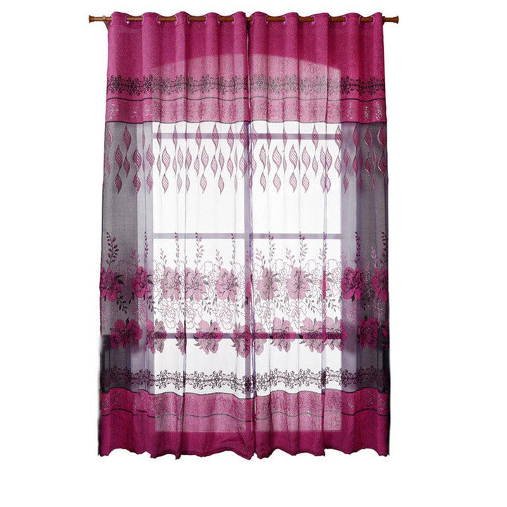 2Pcs 250cmx100cm Luxurious Jacquard Voile Door Curtain Window Room Curtains Home Fashion Decor - MRSLM