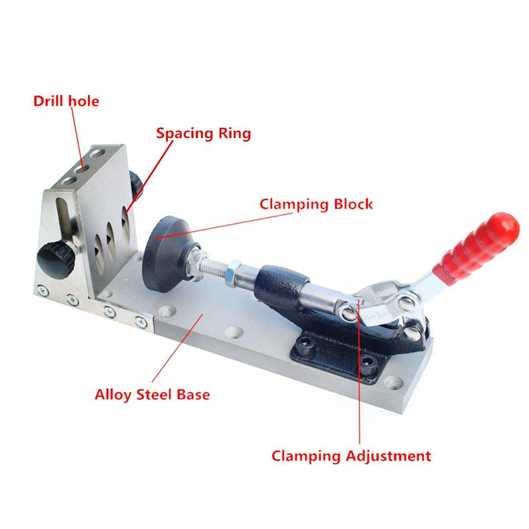 Pockethole Jig Woodworking Kit Portable Hole Jig Joinery System w/Drilling Bit - MRSLM