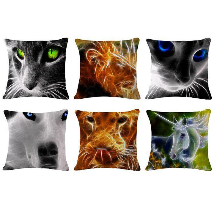 Honana 45x45cm Home Decoration 3D Animals Fluorescence 6 Optional Patterns Cotton Linen Pillowcases Sofa Cushion Cover - MRSLM