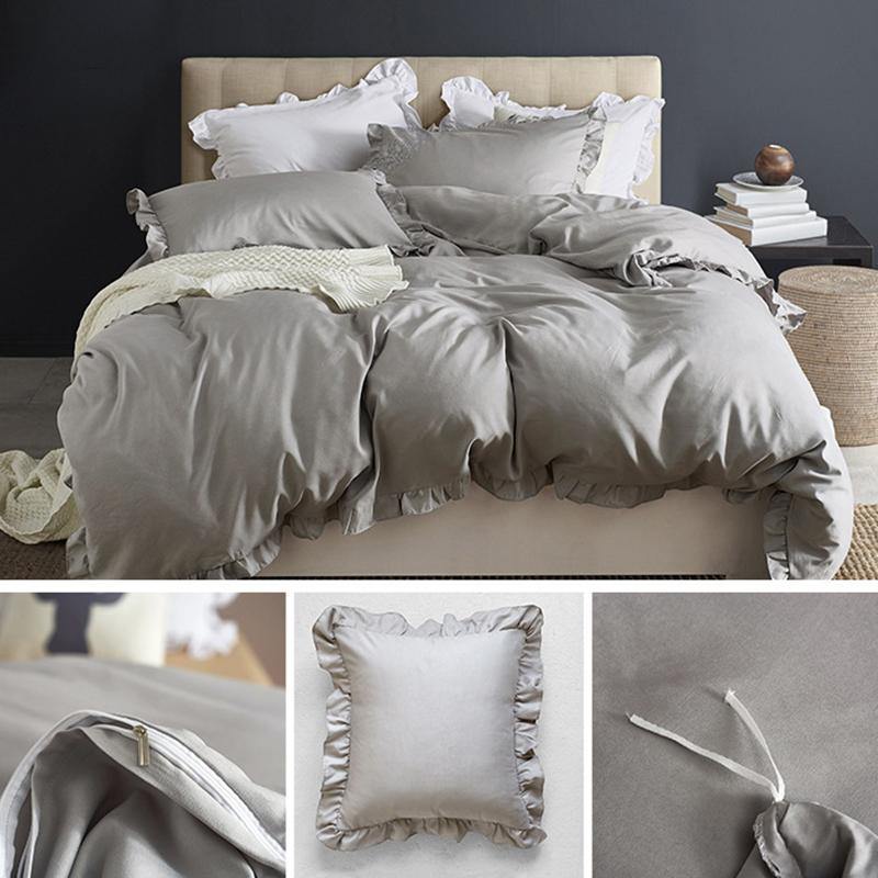 Super Soft Concise Nordic Style 3 Pieces Bedding Sets Twin Queen King Size Pillowcase Quilt Cover Set - MRSLM